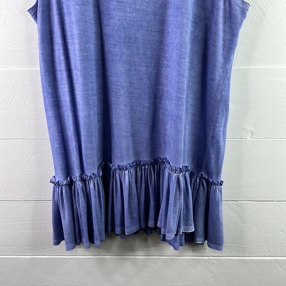 ALYA By Francesca's Blue Peplum‎ Raw Hem Tank Top Shirt Size Large - Picture 6 of 12